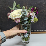 White Valentine flower mini in vase