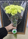 12 stem green carnation Bouquet