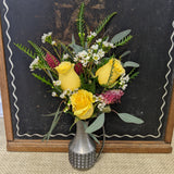 Small arrangement in vintage pewter