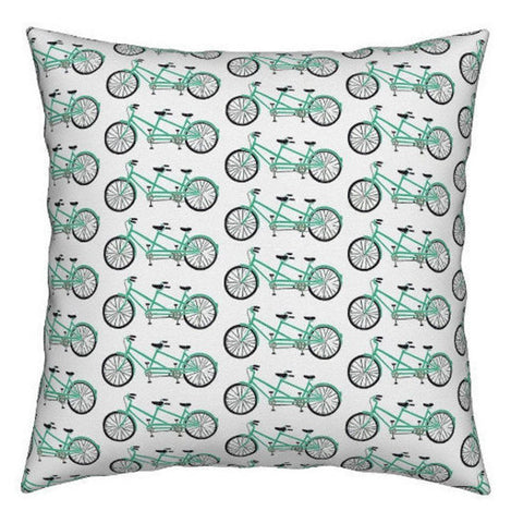 16x16 aqua bikes throw pillow