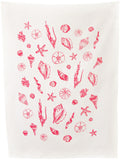 organic all over coral shell tea towel