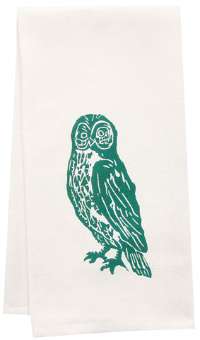organic owl tea towel