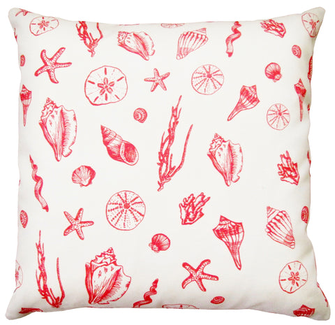 16x16 coral shell throw pillow