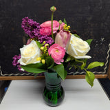 Small arrangement green vase