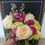 Garden Rose Mixed  Bouquet (bright pink)