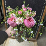 Valentine small arrangement glass vase