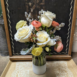 Frosted glass vase arrangement