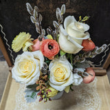 Frosted glass vase arrangement