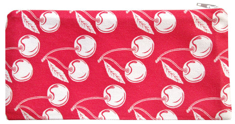 cherry zippered pouch