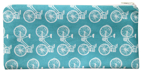 blue bike zippered pouch