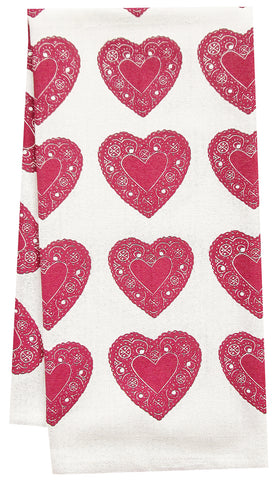 Second best All over print Heart tea towel